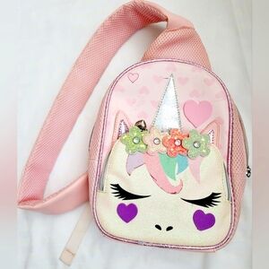 OMG Miss Gwen Unicorn Small/Mini Backpack Glitter Pink 9"×10"×3"